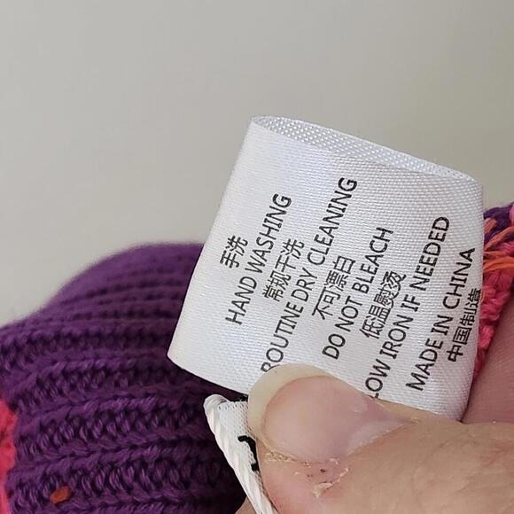 Knit Mix Knit Chevron Short sleeve shirt Multicolor V Neck - Picture 7 of 8